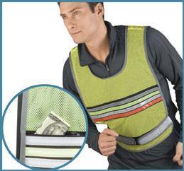 Walking Reflective Vest w/Zipper Pouch